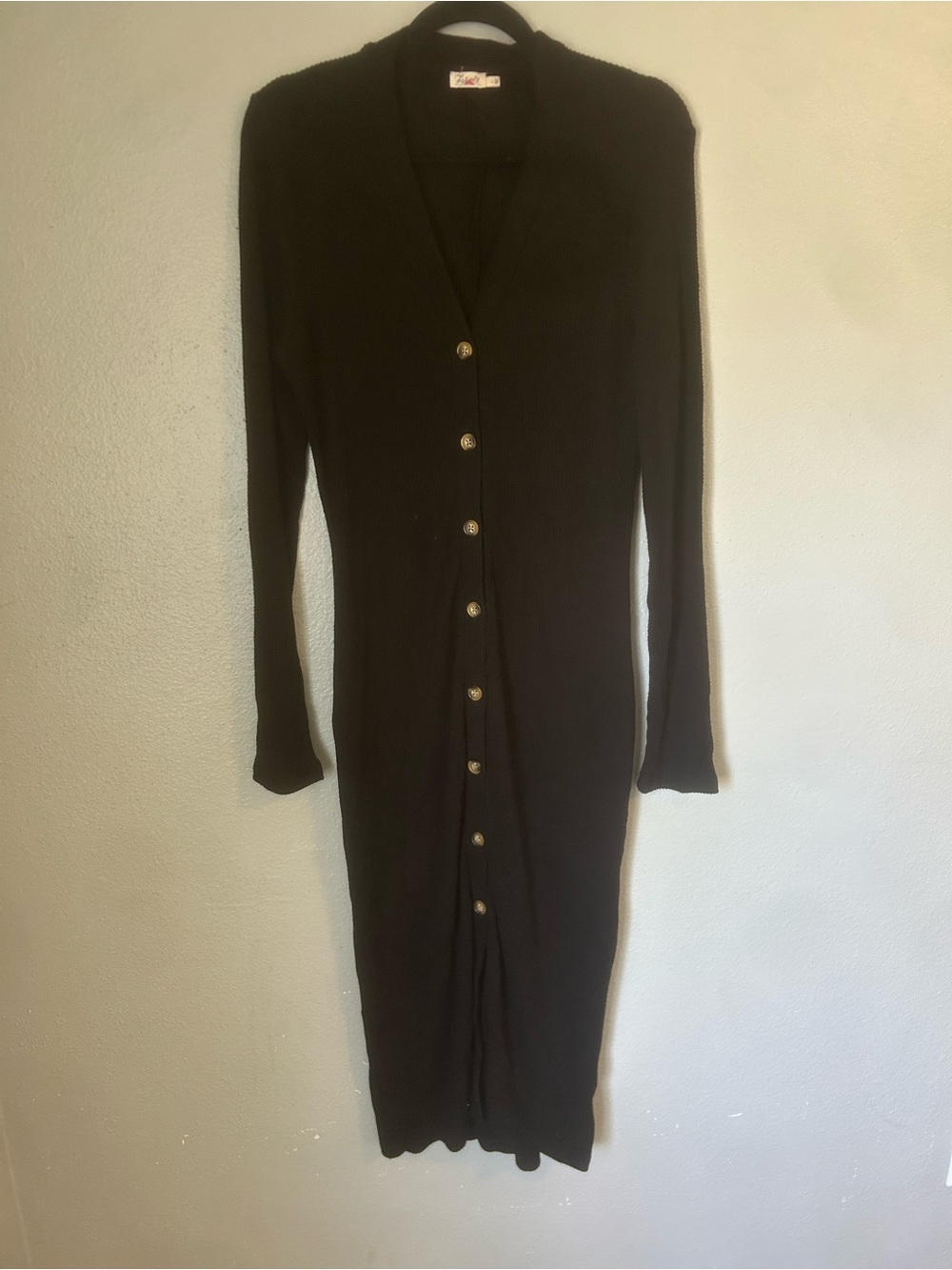 Faherty ribbed button down midi dress